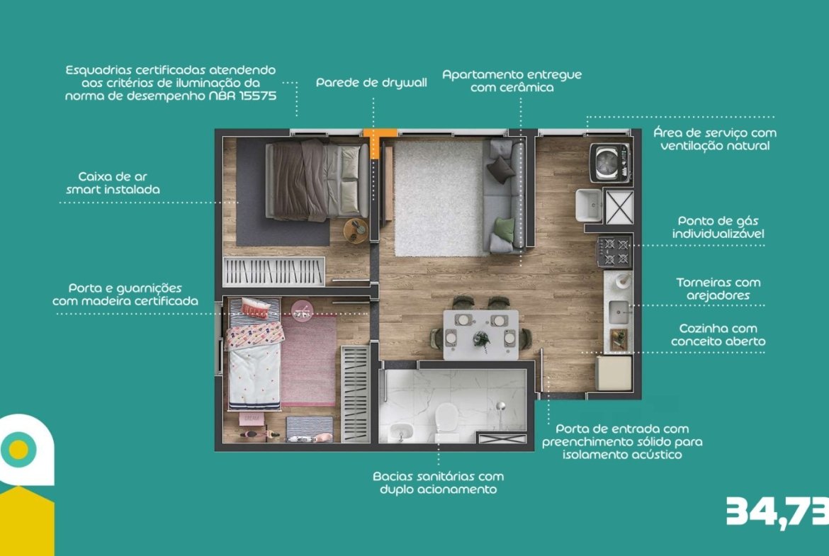 Apartamento Minha Casa Minha Vida em San Martin