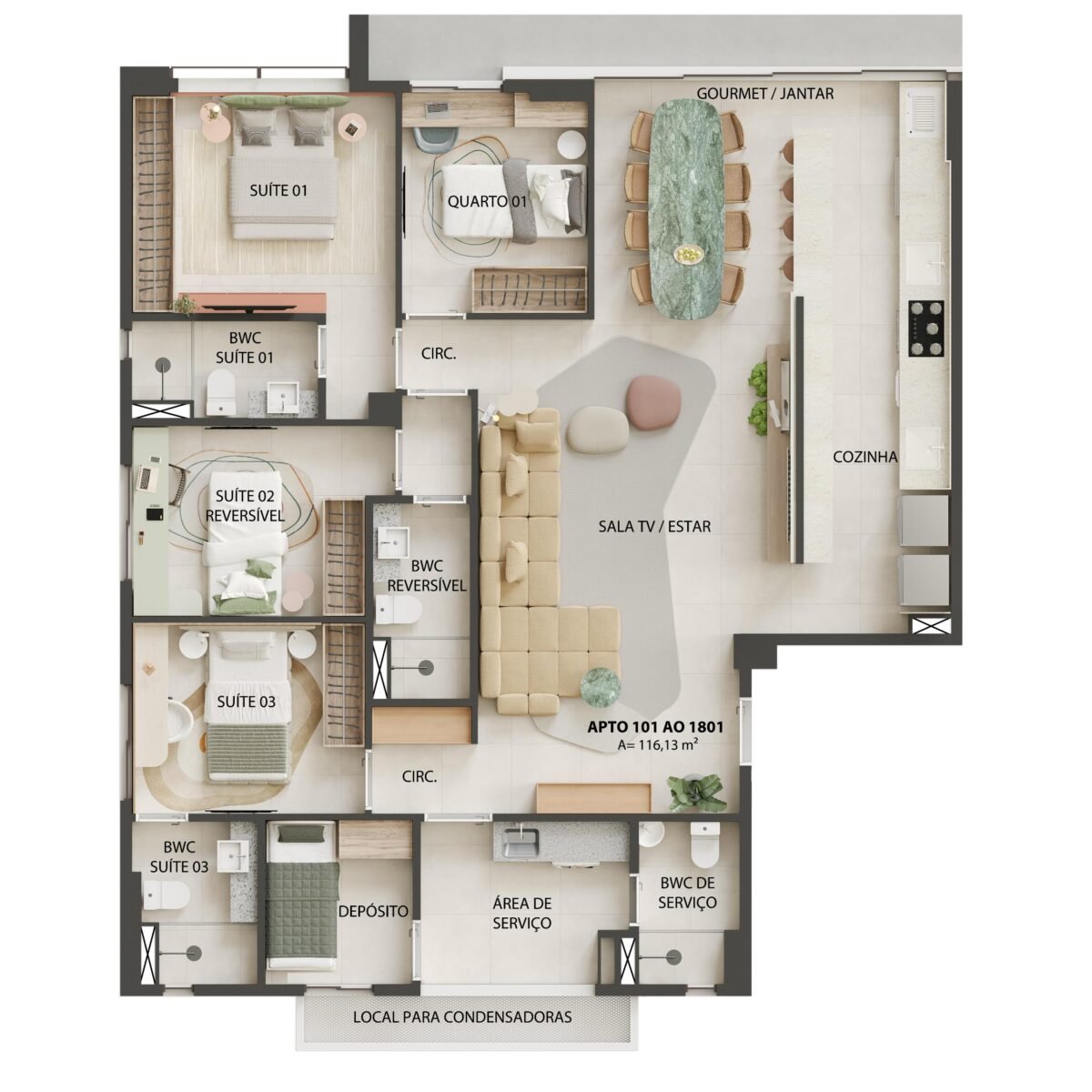 Apartamento 4 Quartos em Boa Viagem D’Azur