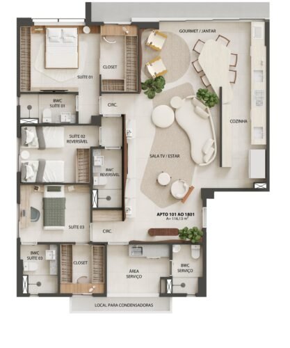 Apartamento 4 Quartos em Boa Viagem D’Azur